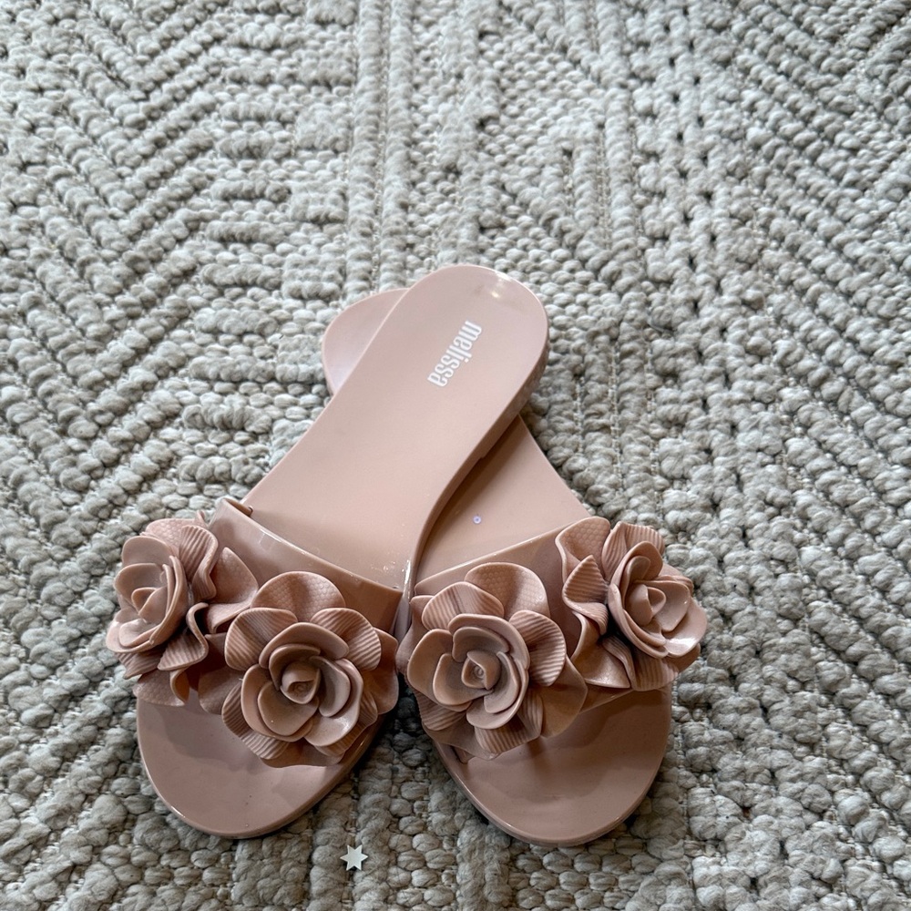 Melissa Dusty Pink Floral Slide Sandals